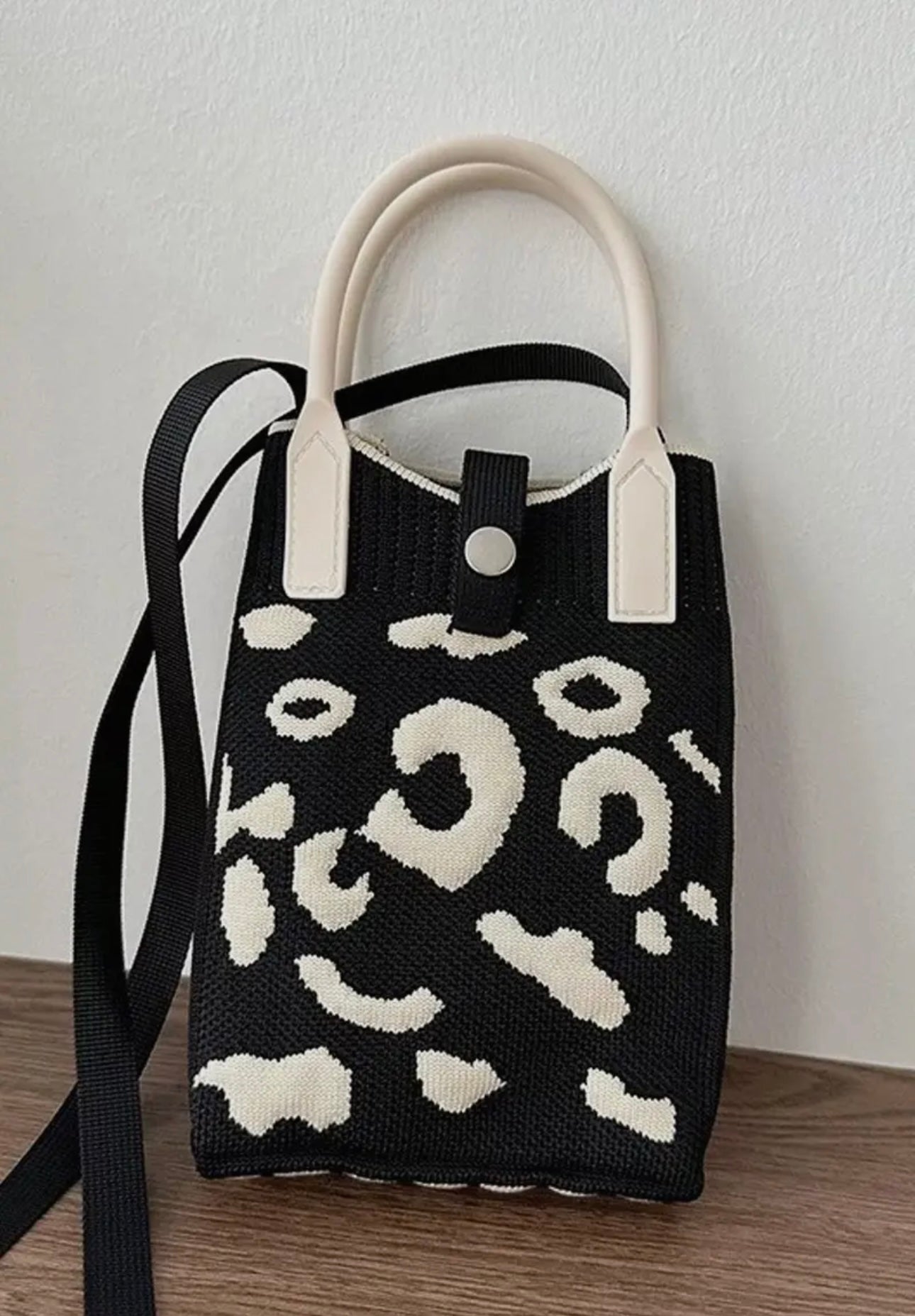 Leopard canvas minimalist bag