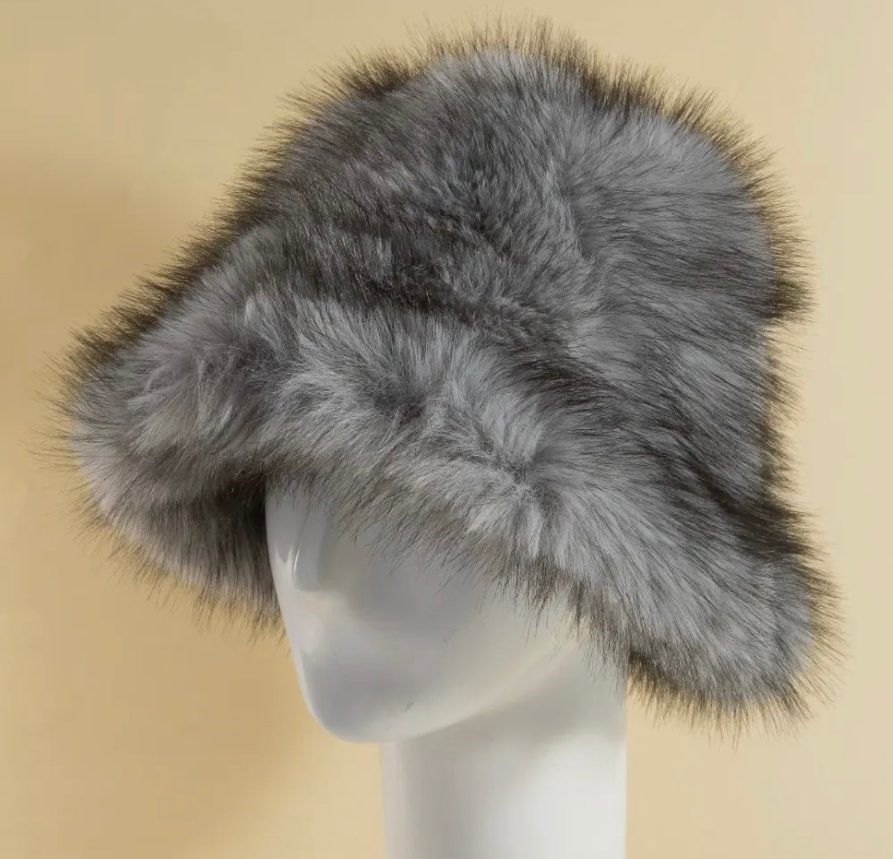Soft fur winter bucket hat