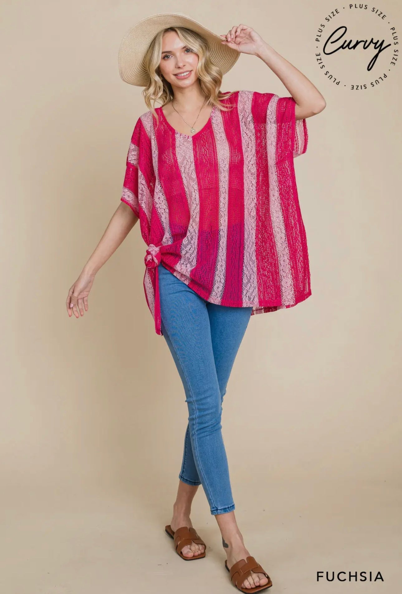 V neck drop shoulder oversized top