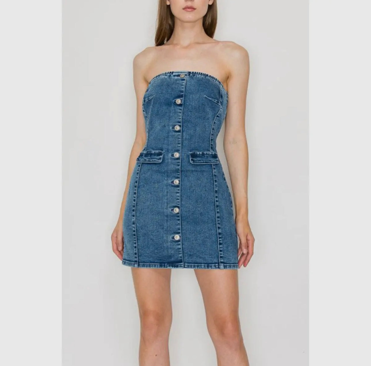 Tube Denim mini dress