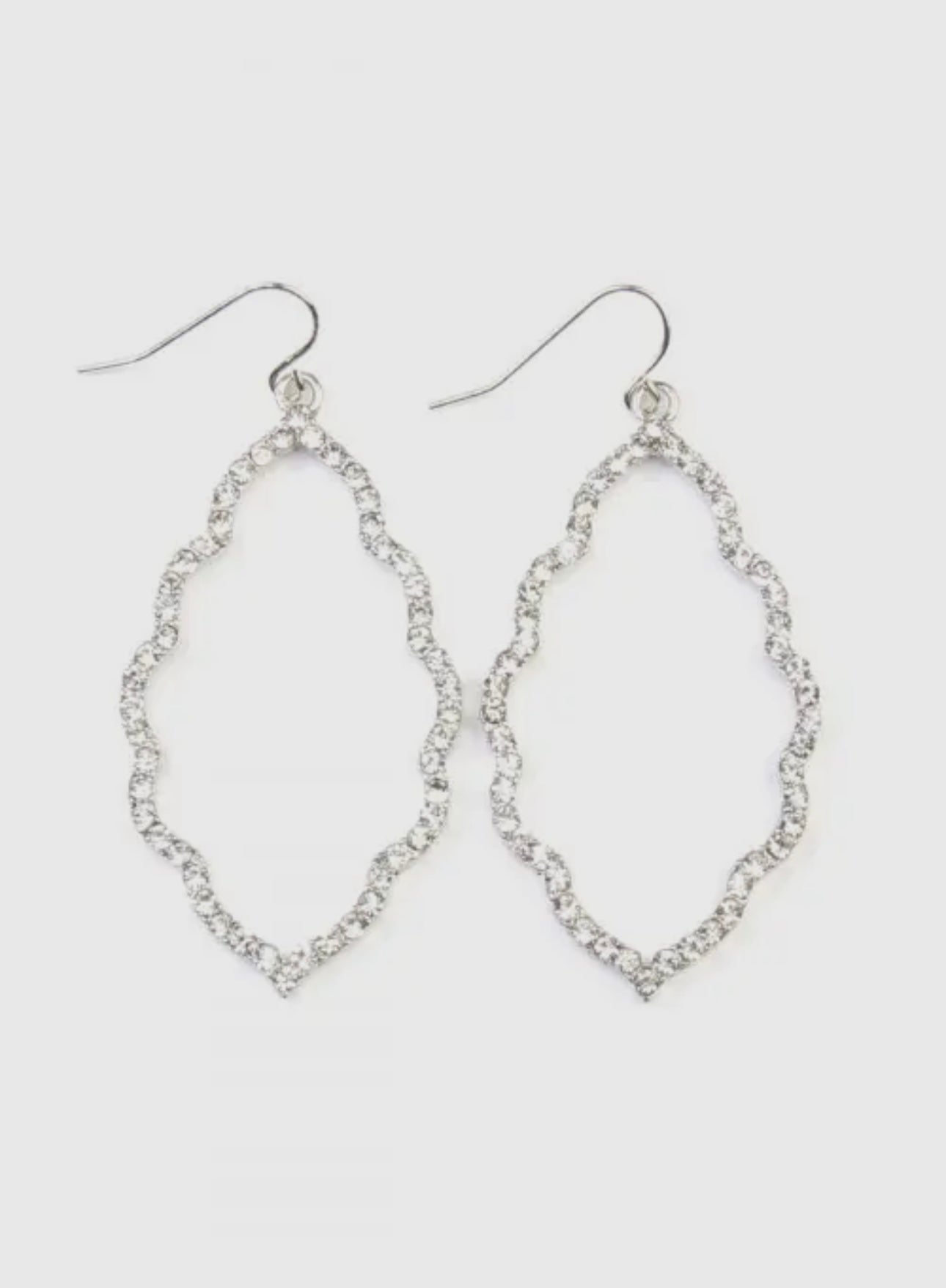 Rhinestone cast cloud - shape drop earrings