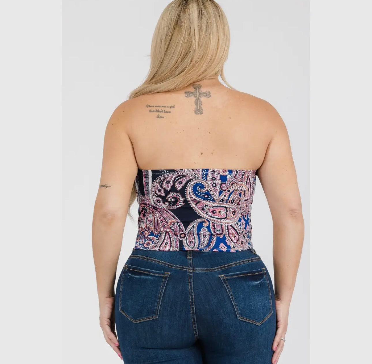 Plus size Bandana print tube top