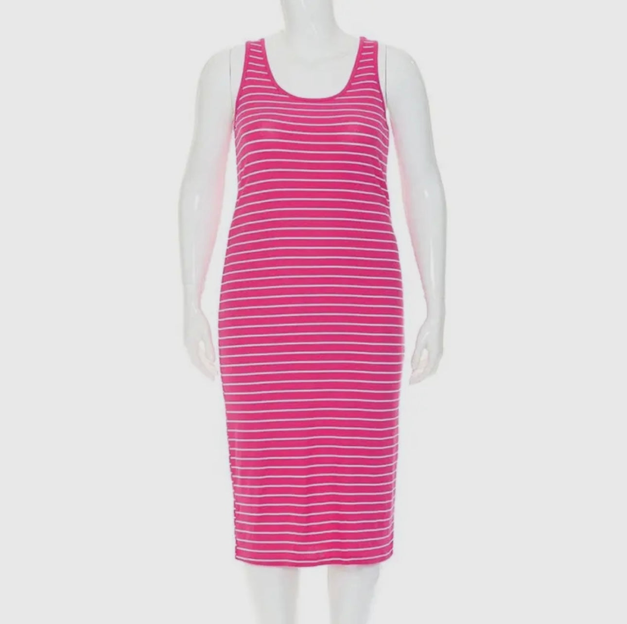 Plus stripe midi dress