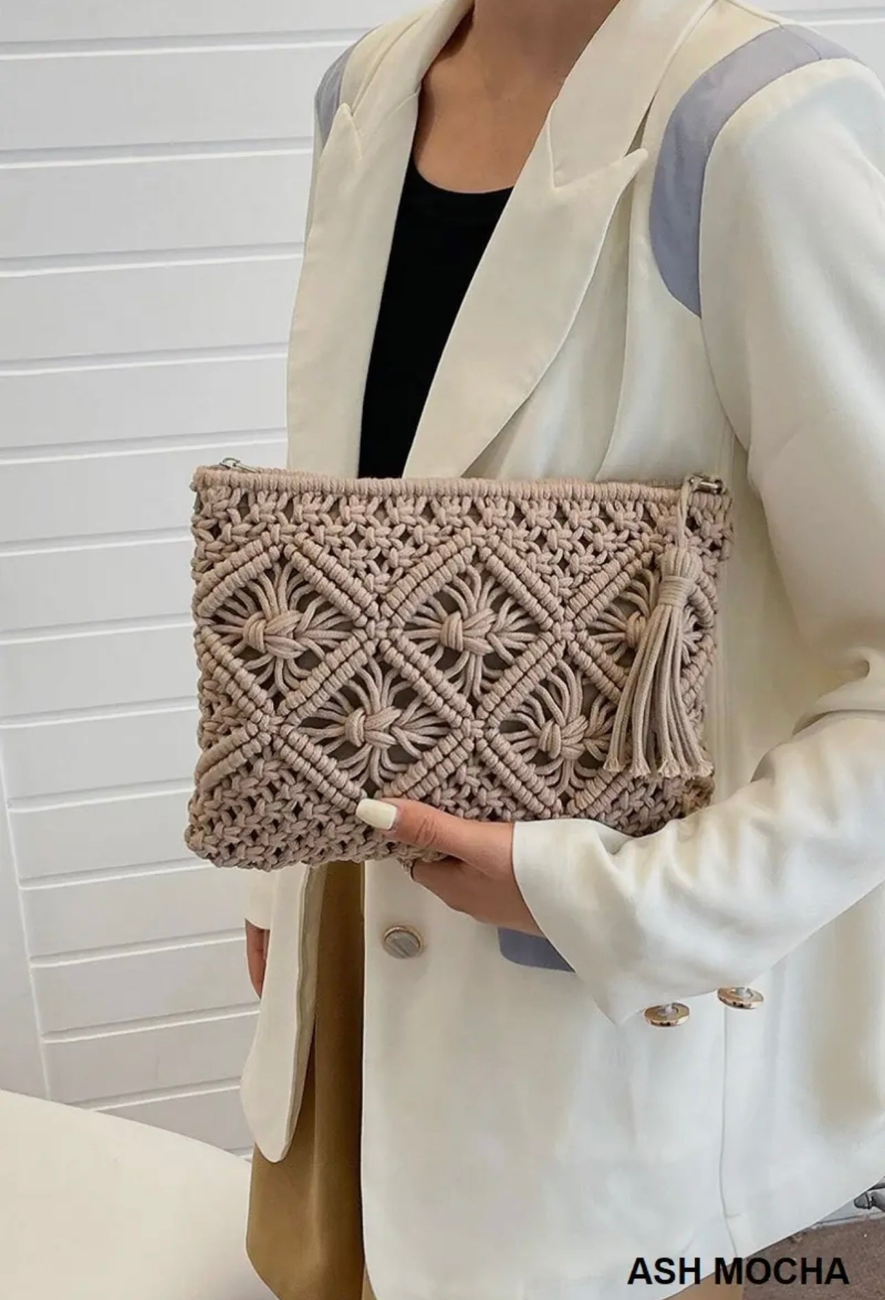 Bohemian tassel crochet shoulder bag