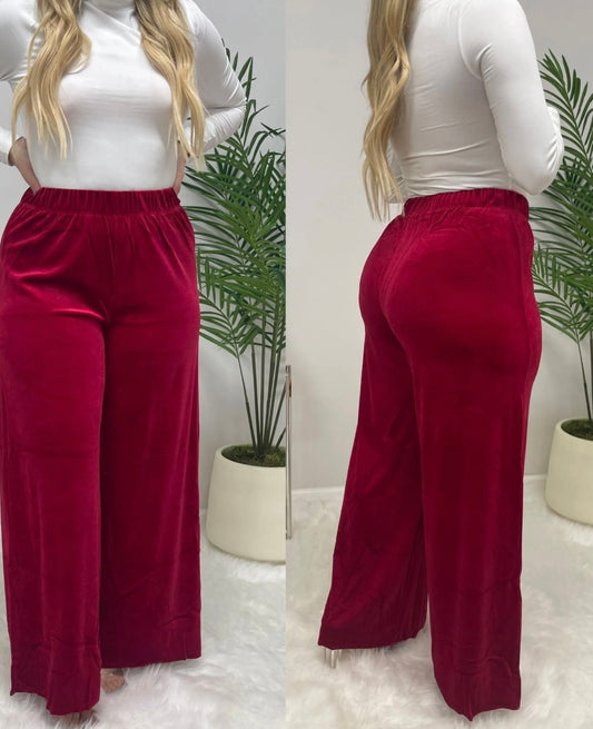 Plus velvet wide leg pant