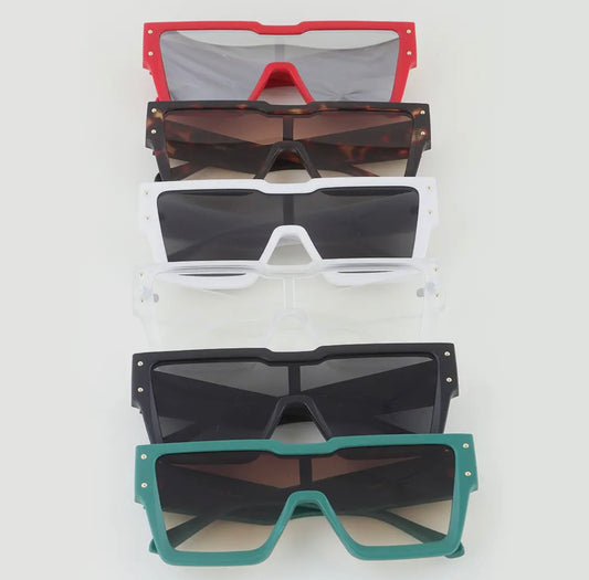 Bolted modern shield sunglasses