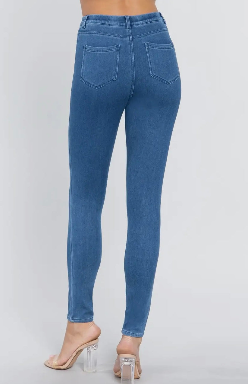 Denim blue jeggings