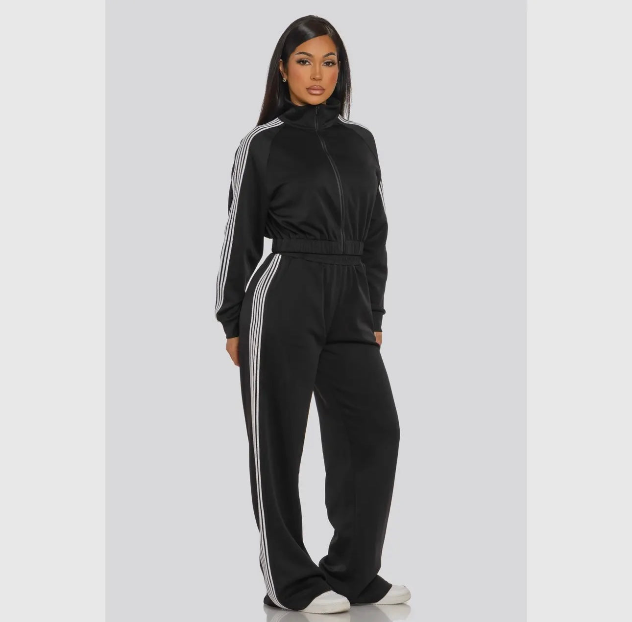 Side striped jacket and track pants set