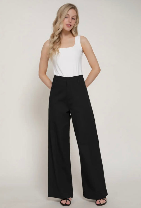 High waist wide leg jean