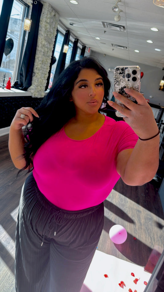 Plus size pleated wide leg pant
