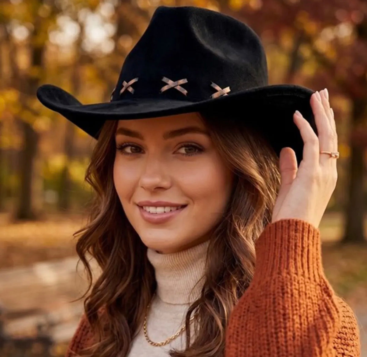 Faux suede cowboy hat