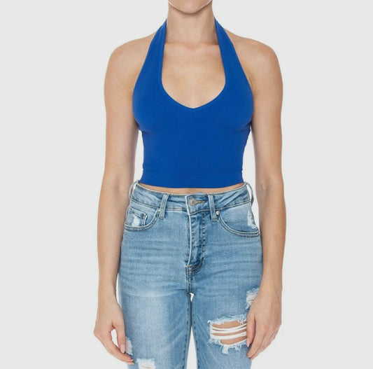 Halter neck seamless top