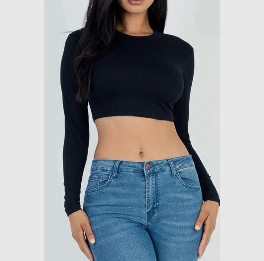 Long sleeve cropped top