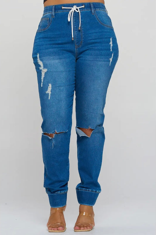 Plus high waisted jogger jean