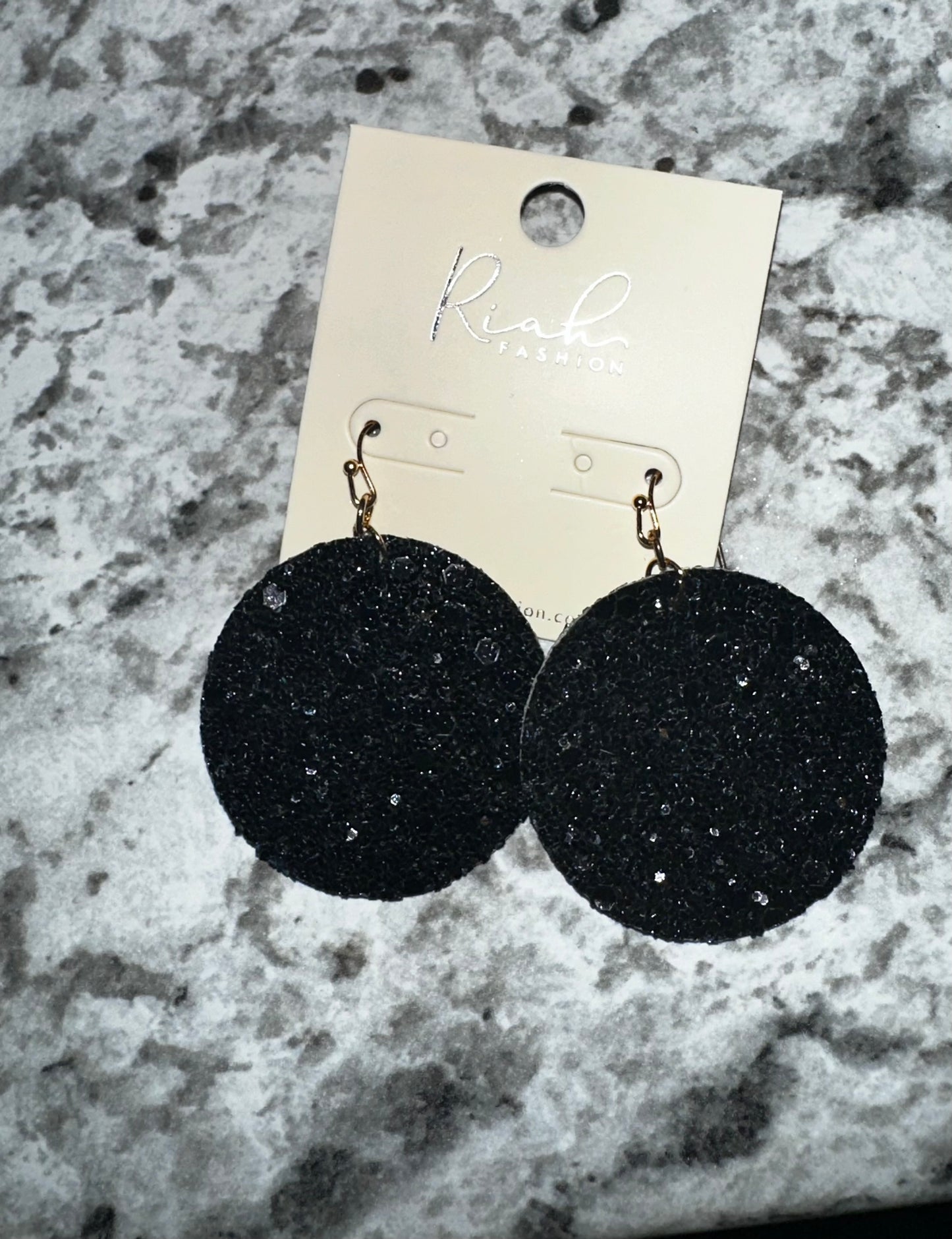 Sequin circle drop earrings