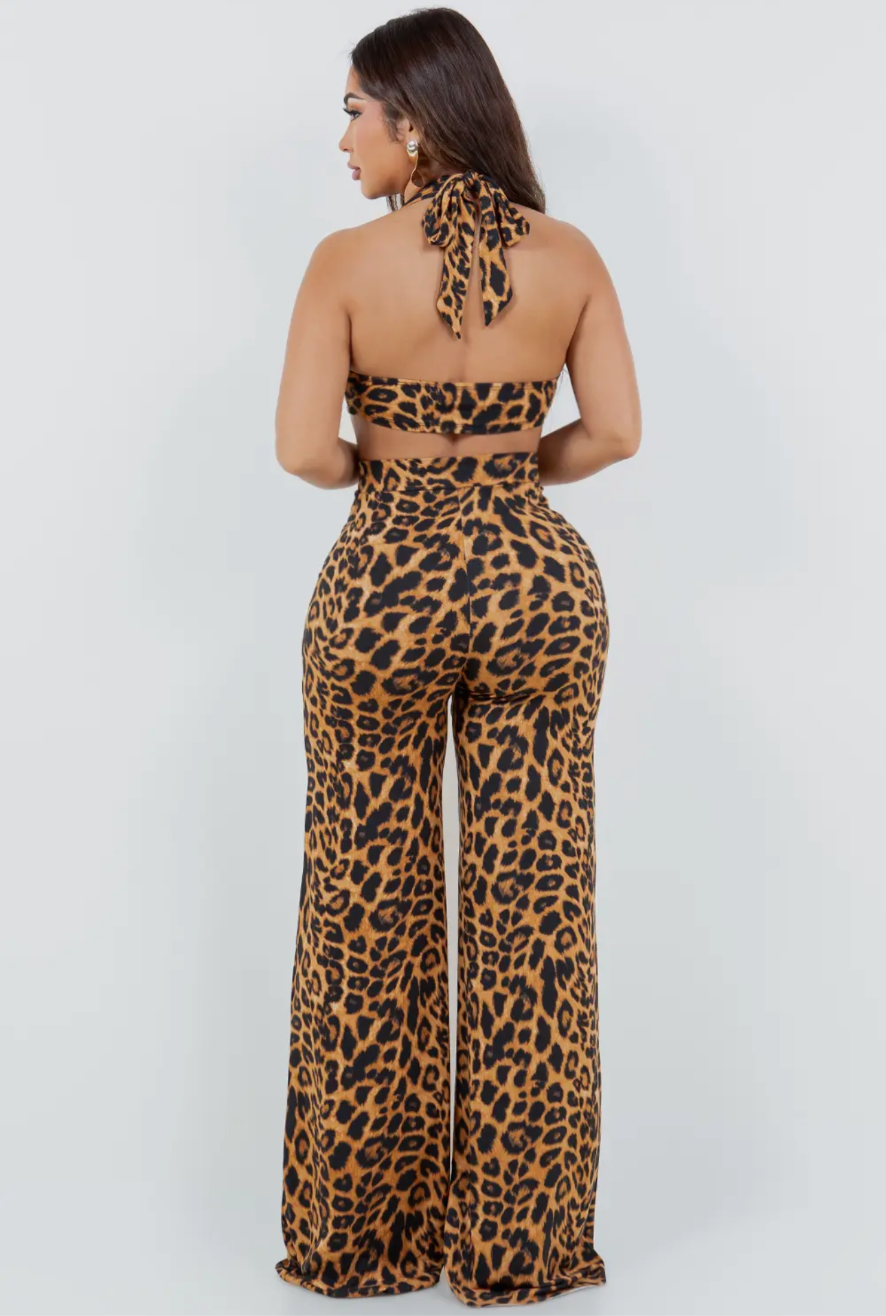 Halter jumpsuit with side and back cut outs