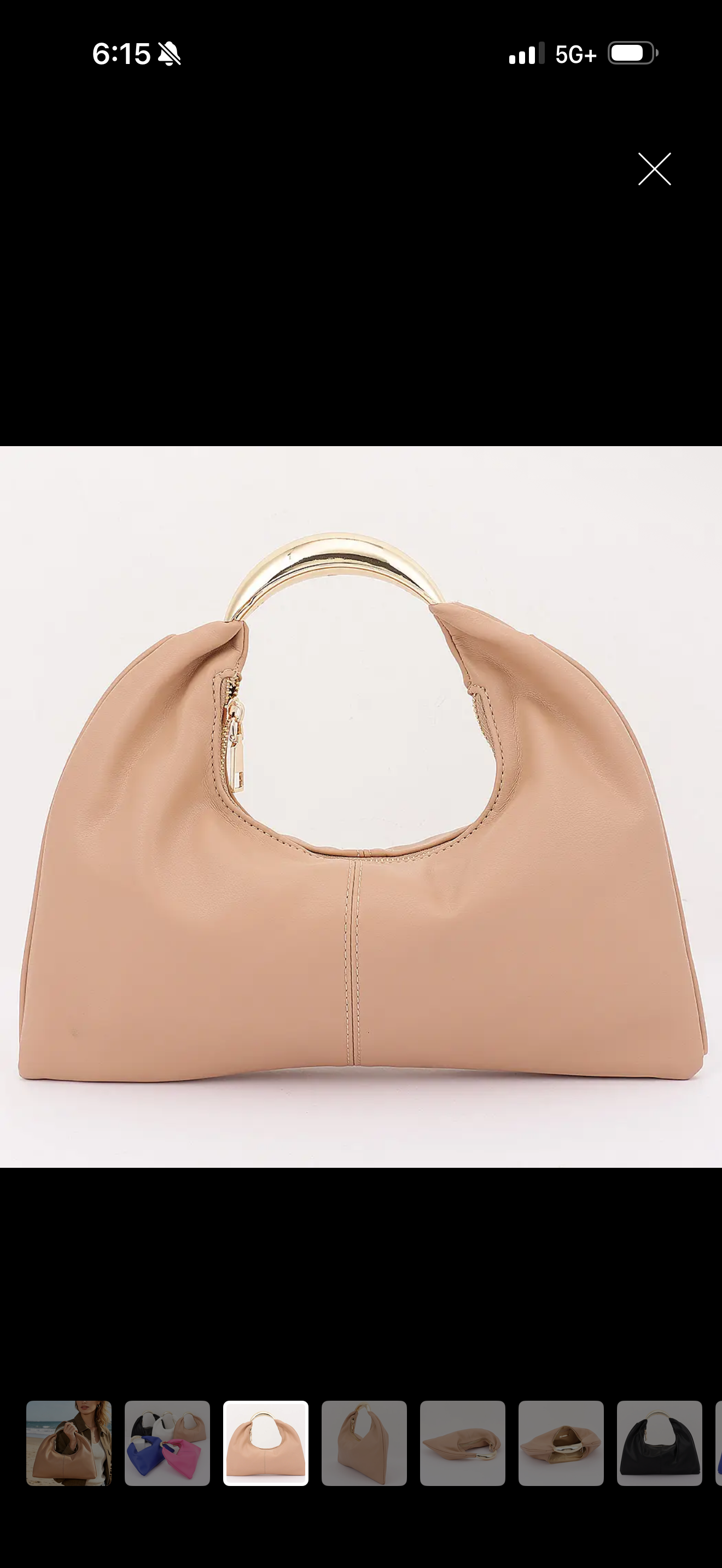 Metallic top handle bag
