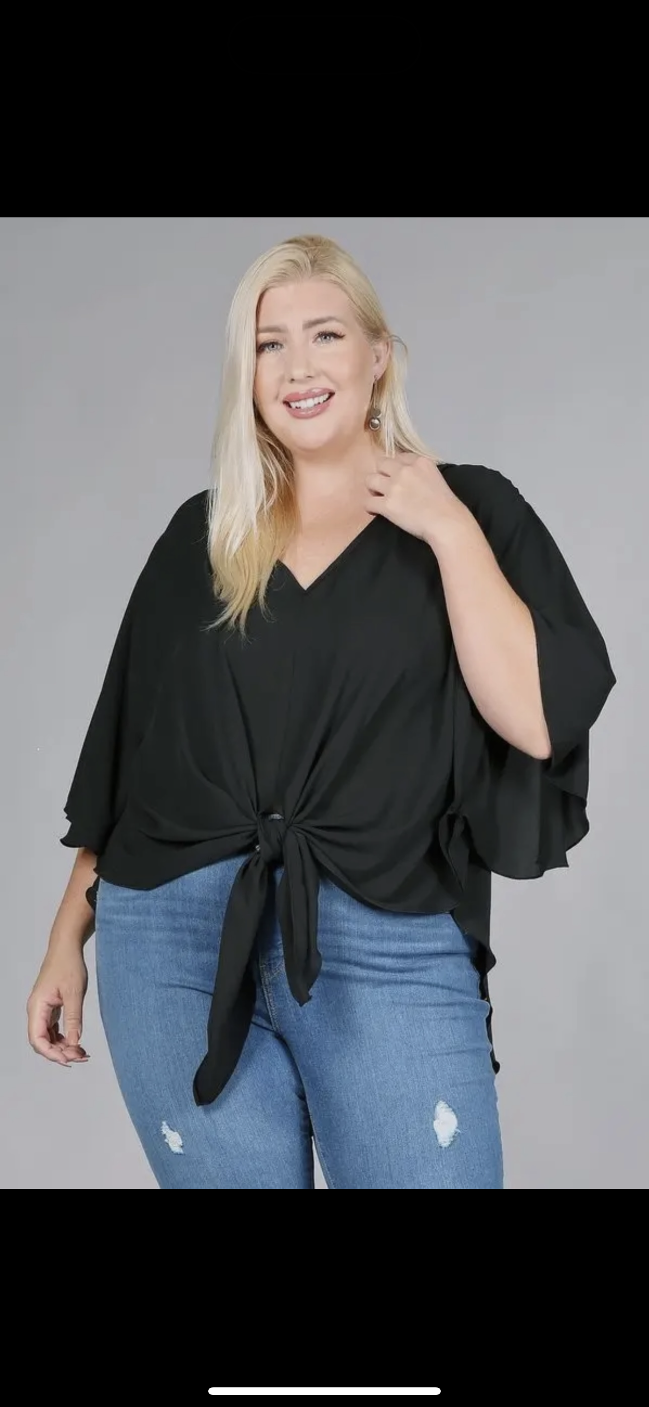 Flowy high low front tie top