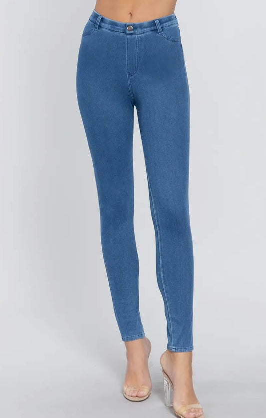 Denim blue jeggings