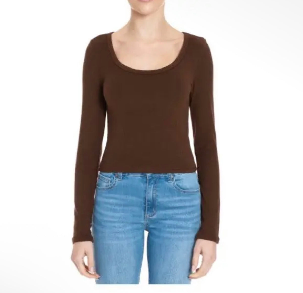 Plus size Scoop neck long sleeve top