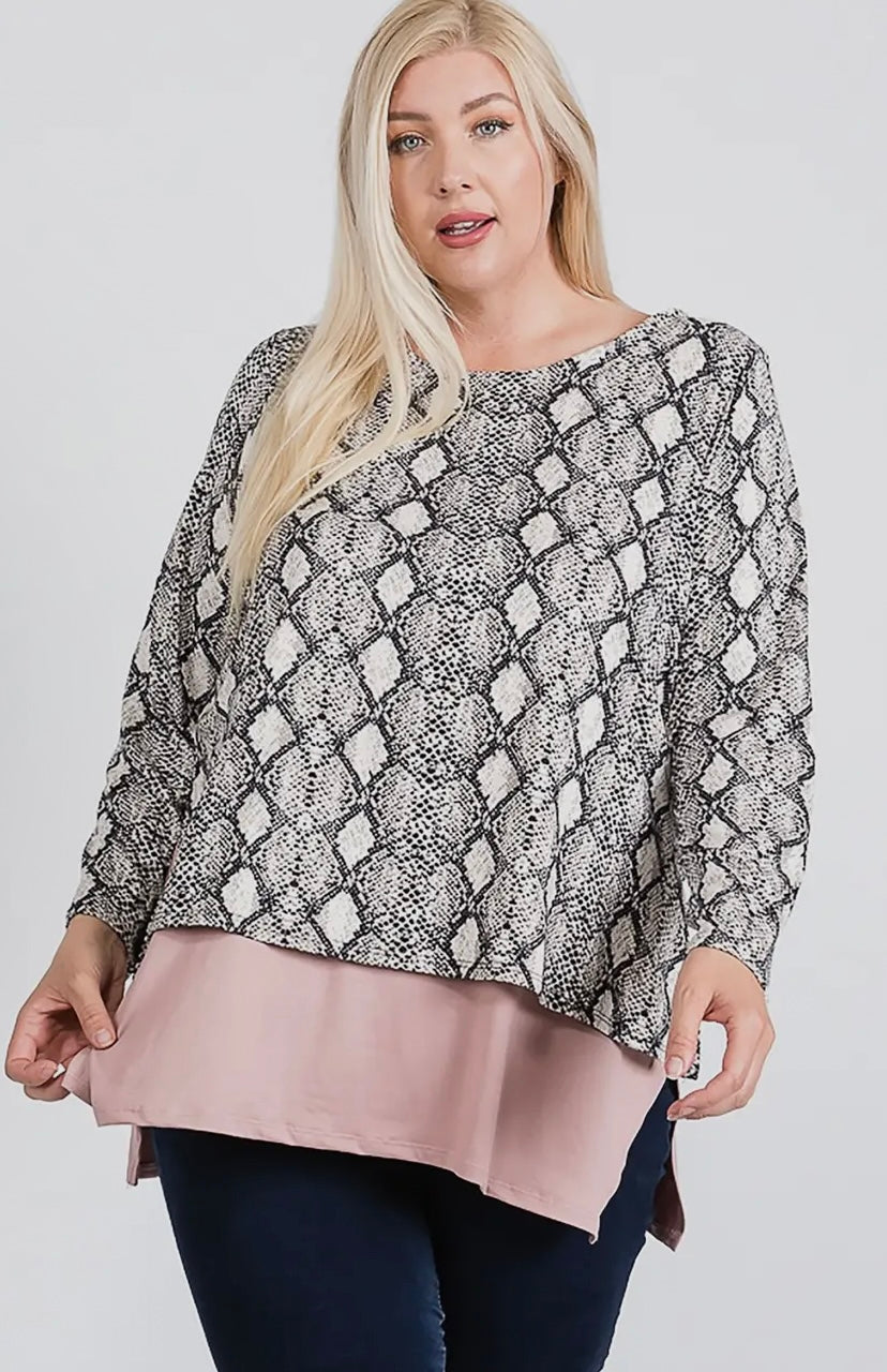 Layered snakeskin top