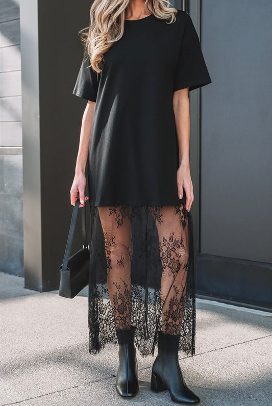 High waist lace sandalwood long dress