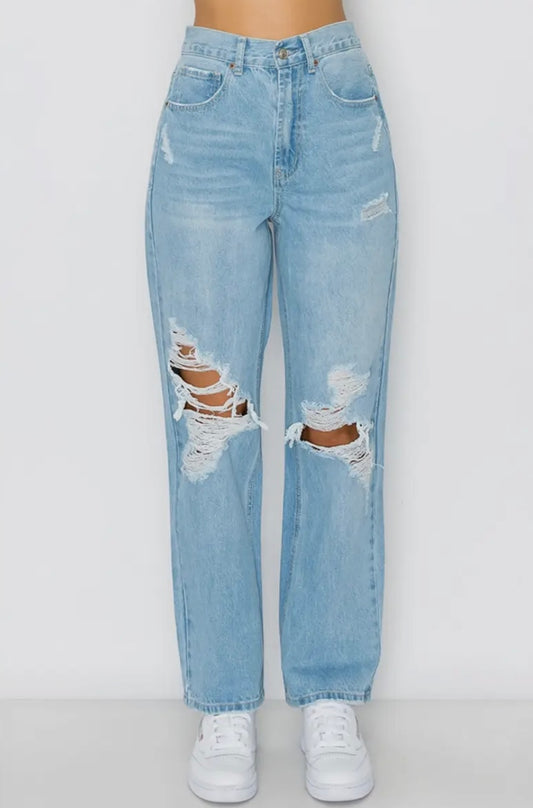 Baggy straight denim jeans