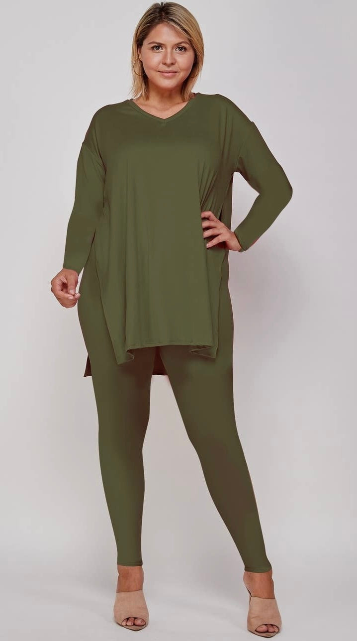 Plus tip and legging set army green